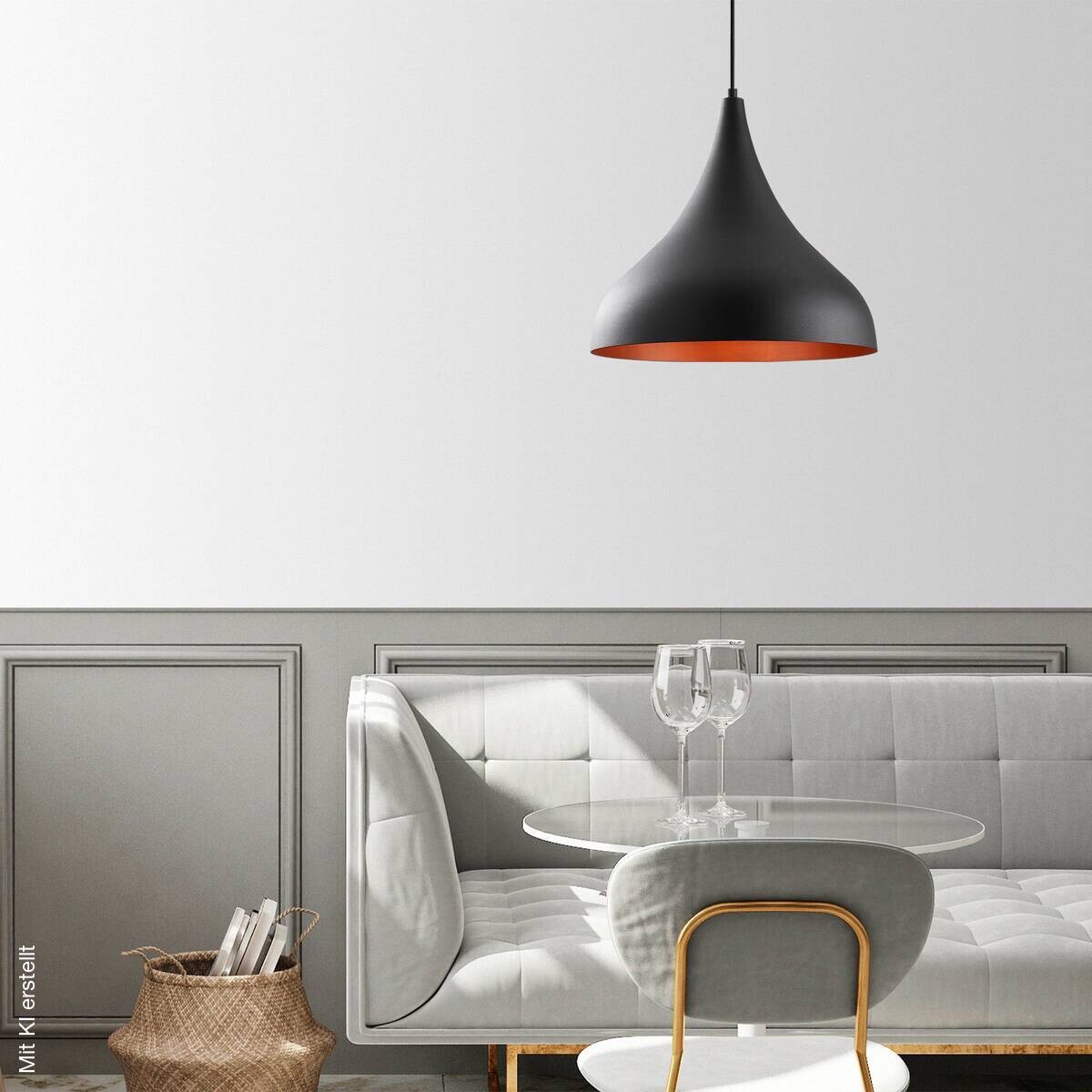 Opviq Pendelleuchte Berceste schwarz Metall B/H/T/L/D: ca. 41x133x41x41x41 cm E27 1 Brennstellen