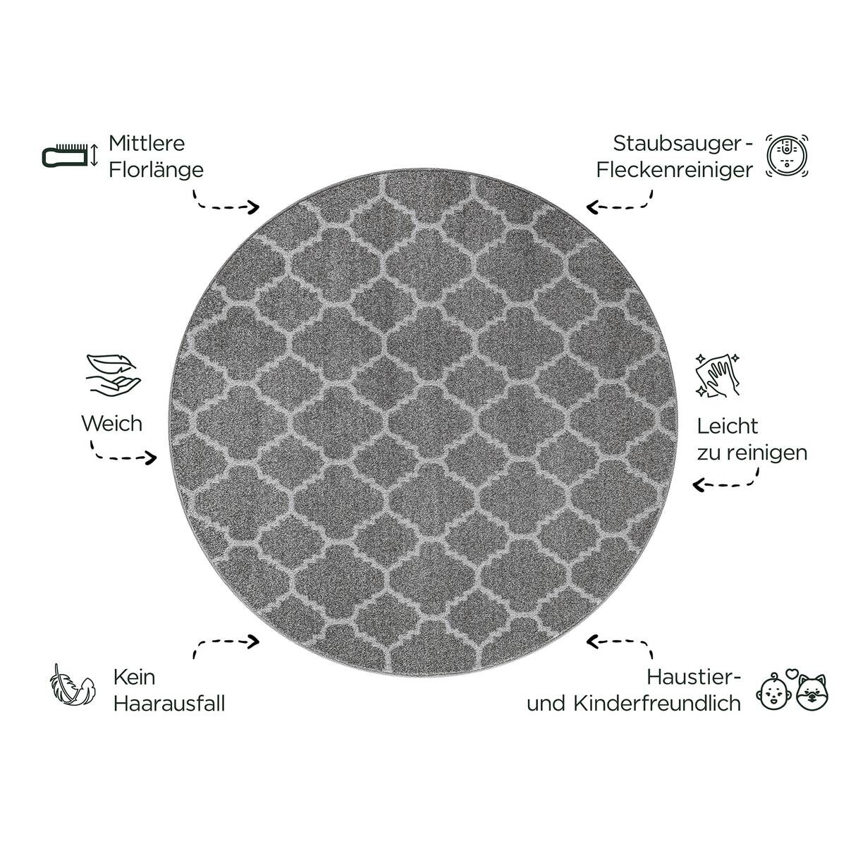 Sanat Teppich anthrazit B/L: ca. 200x200 cm