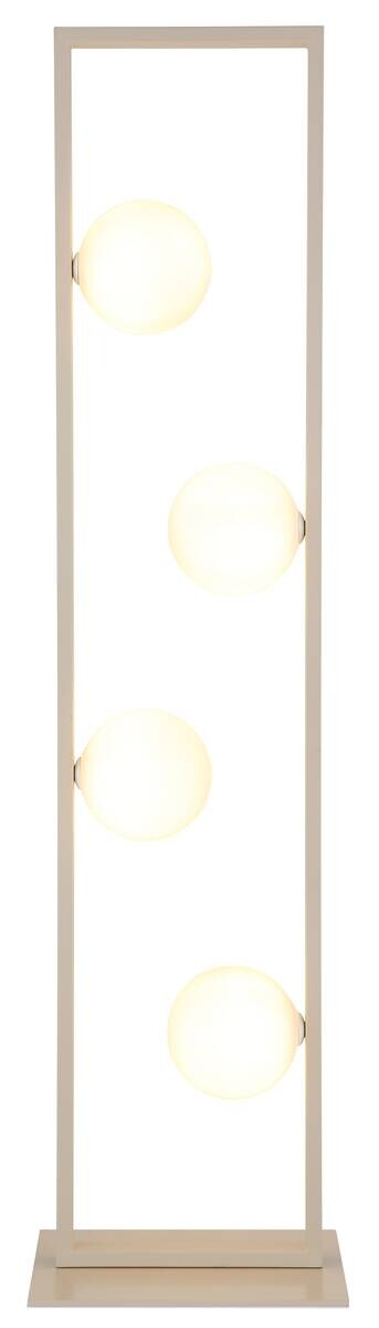 GLOBO Stehlampe Opal rostfarbig sand Glas Metall B/H/L: ca. 20x110x28 cm G9 4 Brennstellen