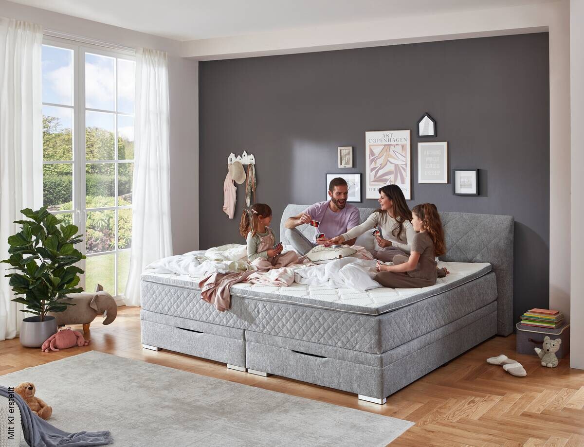 Familienboxbett Korfu silber Liegefläche B/L: ca. 240x200 cm