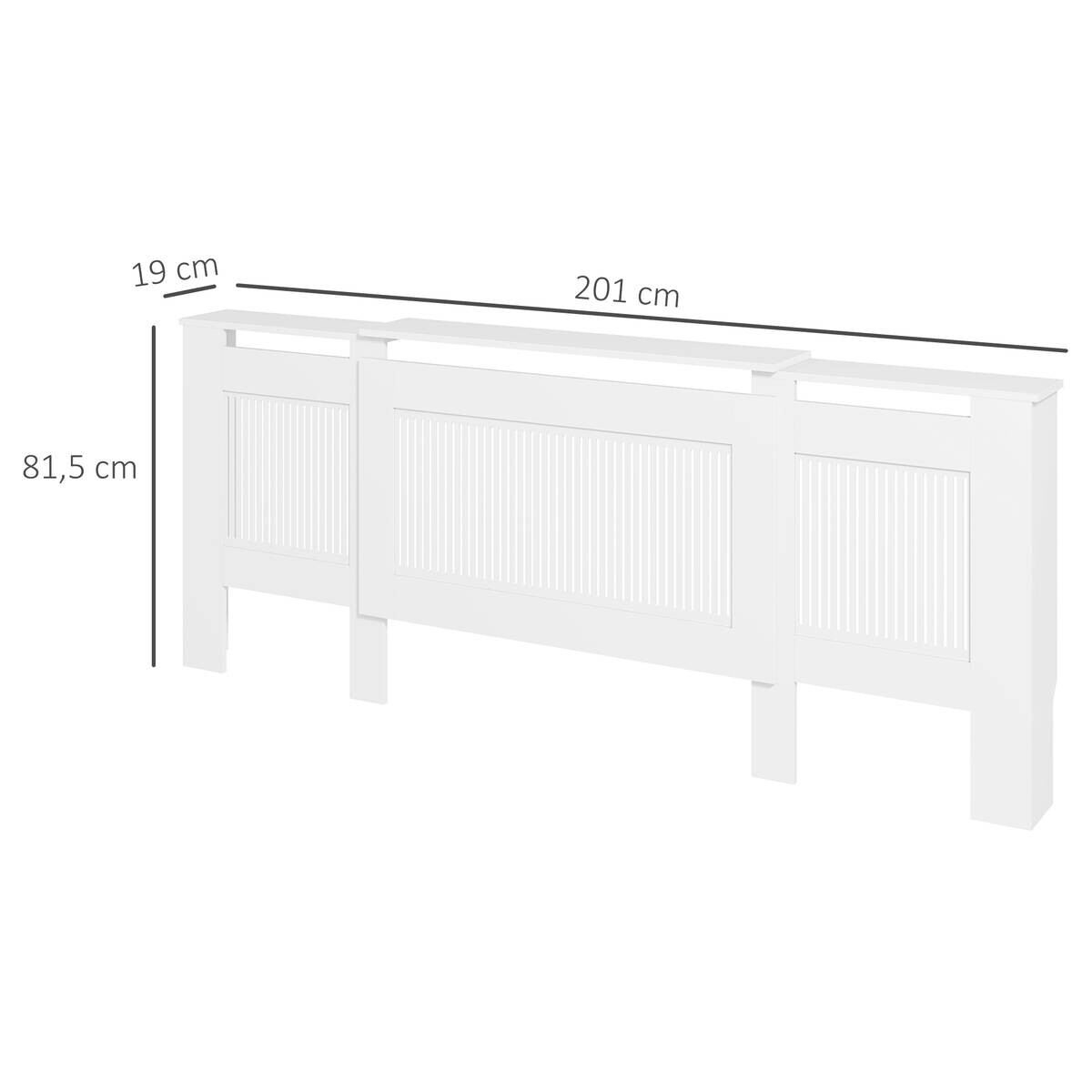 HOMCOM Heizkörperverkleidung weiß B/H/T: ca. 125x81,5x19 cm