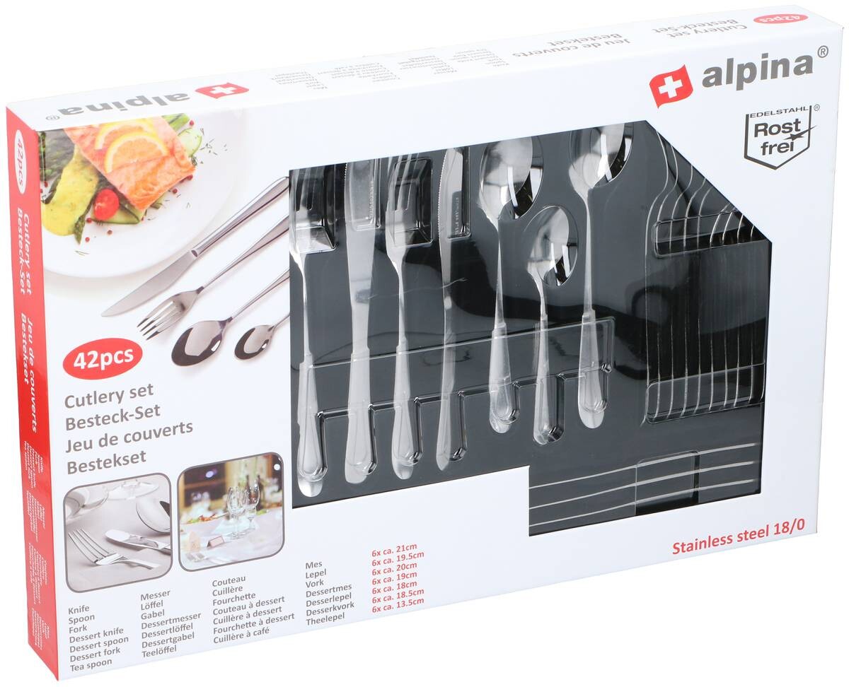 alpina Besteckset silber Edelstahl 42 tlg.