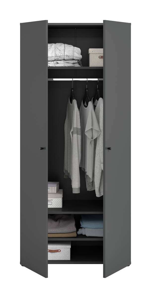 Kleiderschrank DARWIN anthrazit B/H/T: ca. 80x176x51 cm