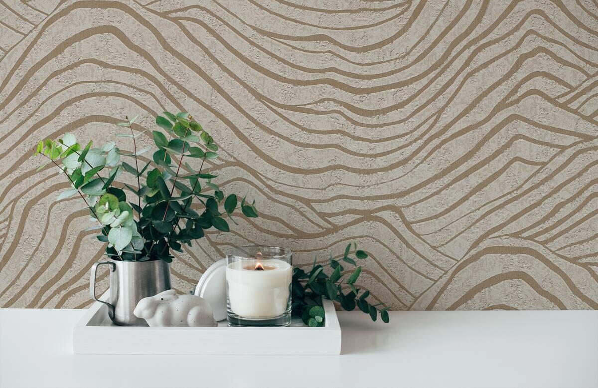 A.S.Creation Vliestapete beige grau gold B/H/D: ca. 53x1005x8,4 cm