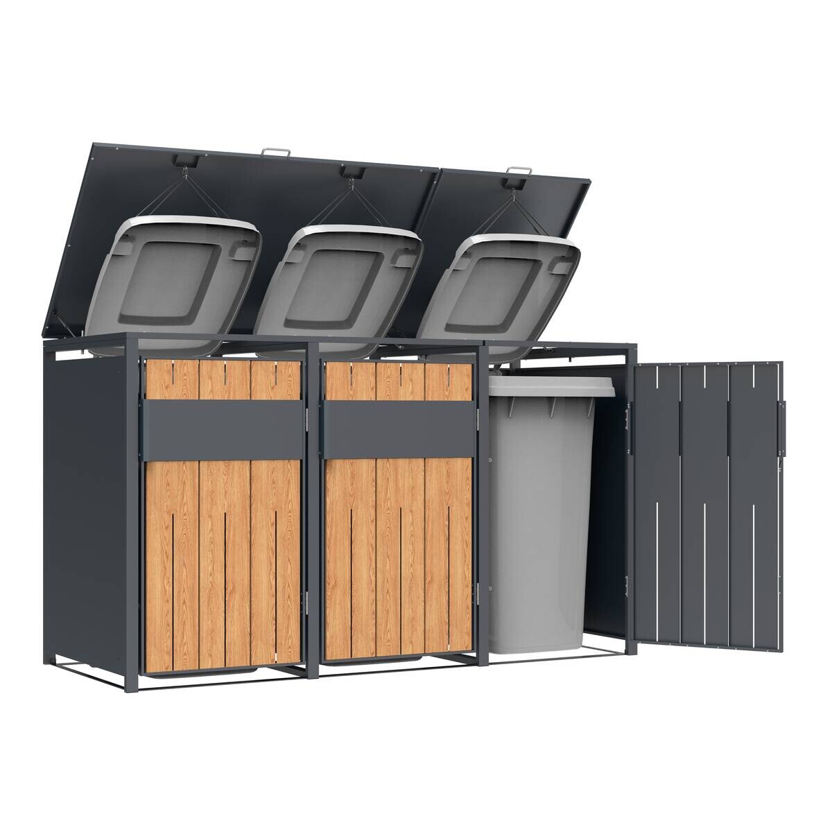 Westmann Mülltonnenbox Varius Holzoptik B/H/L: ca. 198x116x80 cm