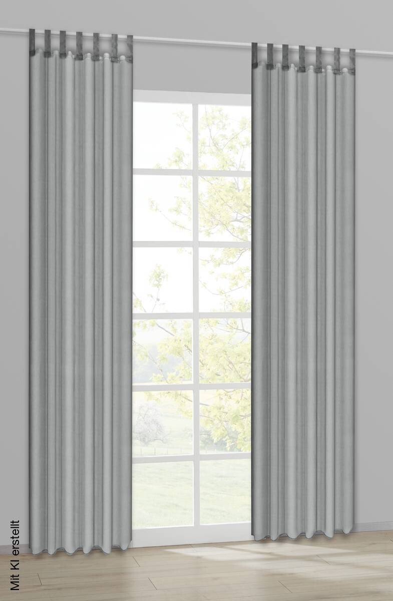 Sensation Schlaufenvorhang Look silber B/L: ca. 140x235 cm