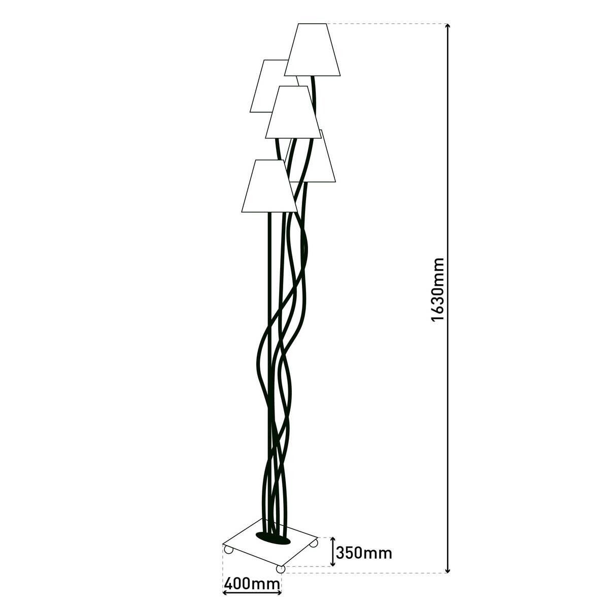 Näve Leuchten Stehlampe 2074761 multicolor Metall Textil B/H/T: ca. 35x163x40 cm 5 Brennstellen