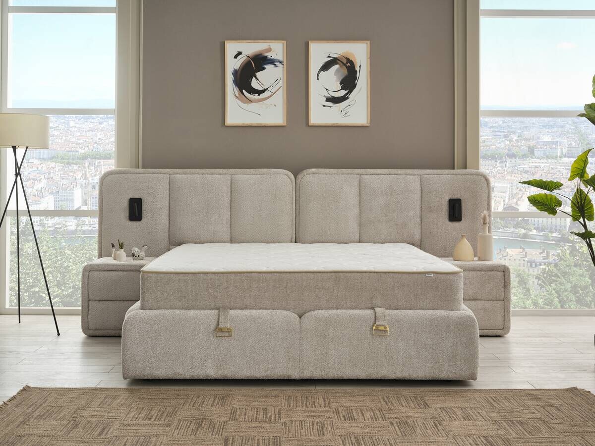 Polsterbett Mando beige Liegefläche B/L: ca. 180x200 cm