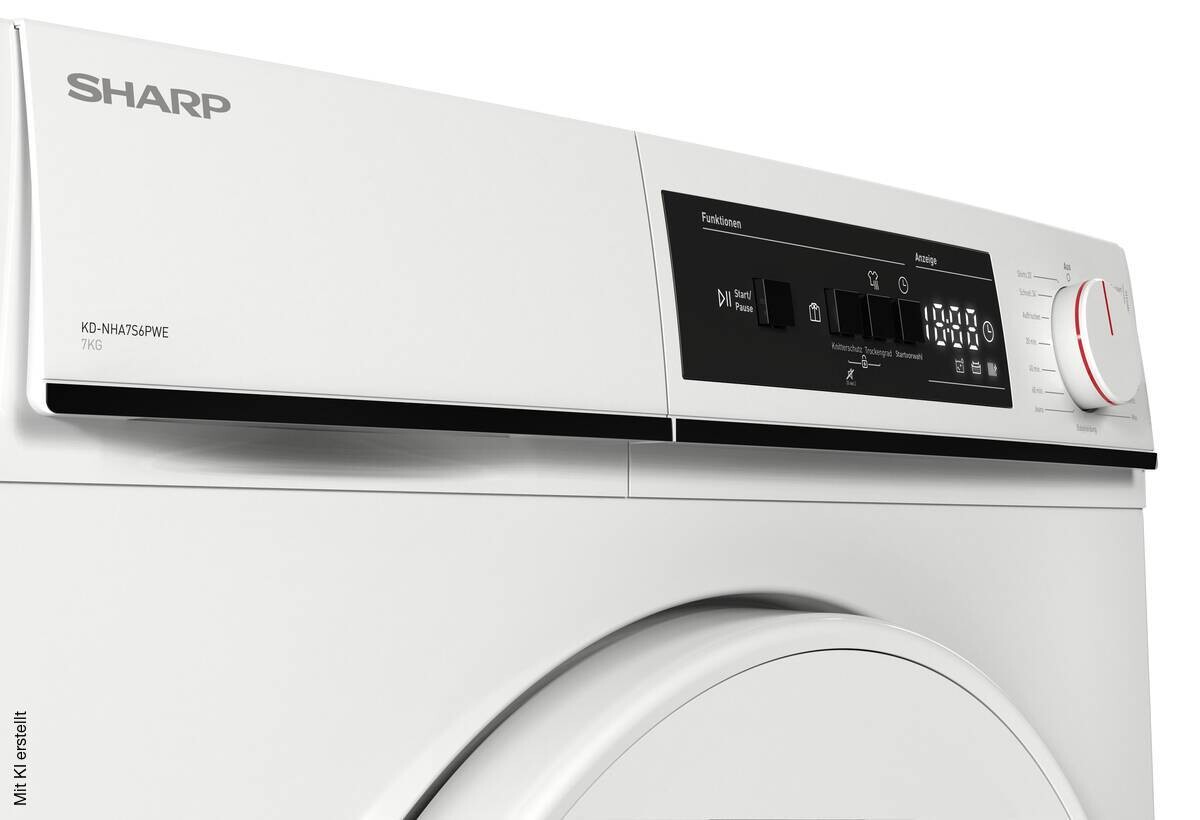 Sharp Wärmepumpentrockner NHA7S6PWE-DE EEK: E Spektrum: A bis G 7kg weiß B/H/T: ca. 60x85x53 cm