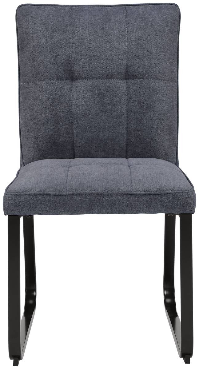 Stuhl TALEA 2er-Set dunkelgrau schwarz Webstoff Metall B/H/T: ca. 46x86x55 cm
