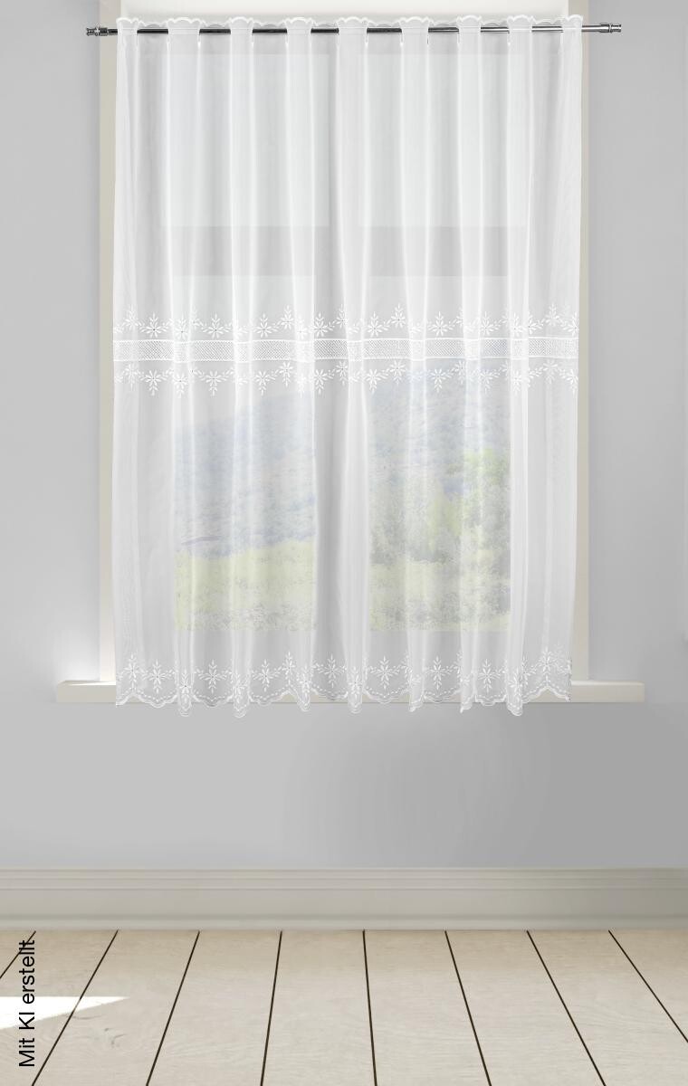 POCOline Scheibengardine Ettky weiß B/L: ca. 140x110 cm
