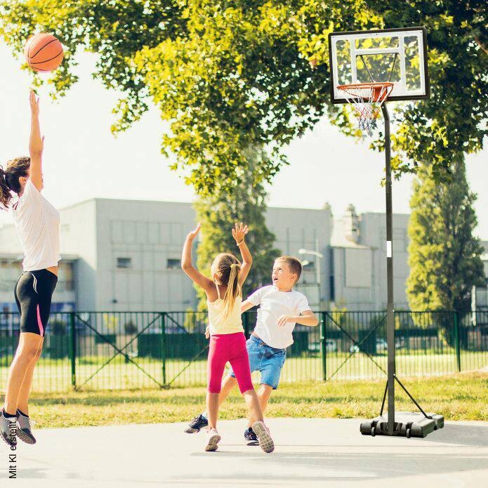 HOMCOM Basketballkorb schwarz H/L: ca. 350x86 cm