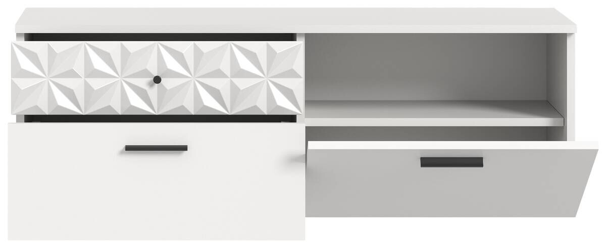 Schuhschrank Prisma weiß weiß Hochglanz B/H/T: ca. 110x38x35 cm