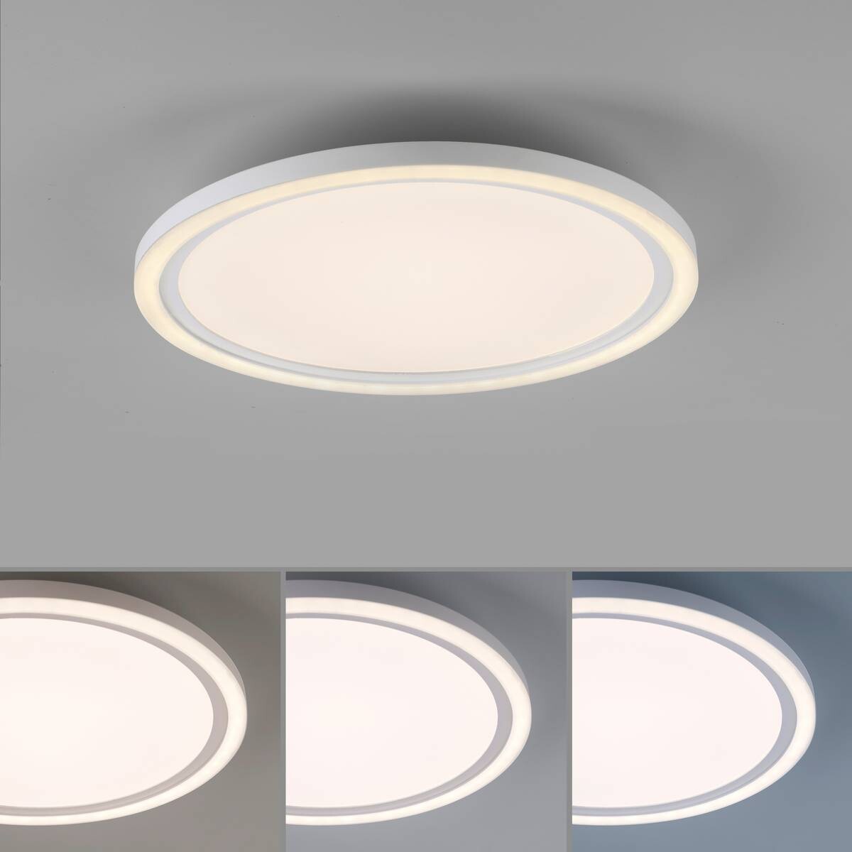 Just Light LED-Deckenleuchte BEDGING 14883-16 weiß Eisen Kunststoff H/D: ca. 6,5x40 cm 2 Brennstellen
