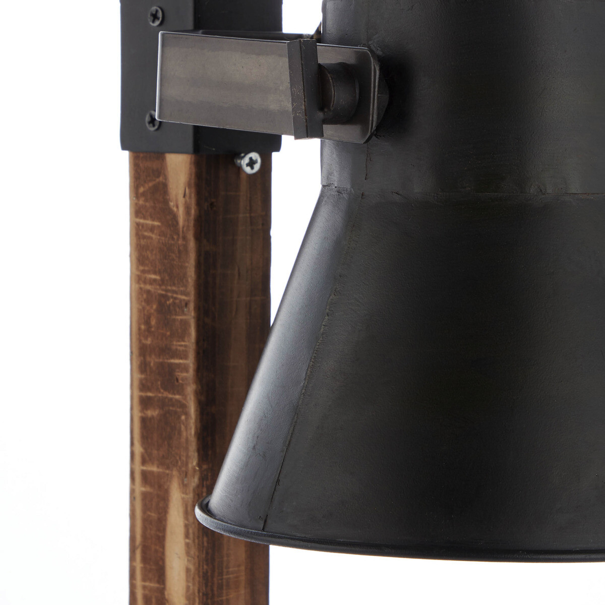 Brilliant Tischleuchte Plow schwarz braun Metall Holz B/H/T: ca. 29x55x16 cm E27 1 Brennstellen