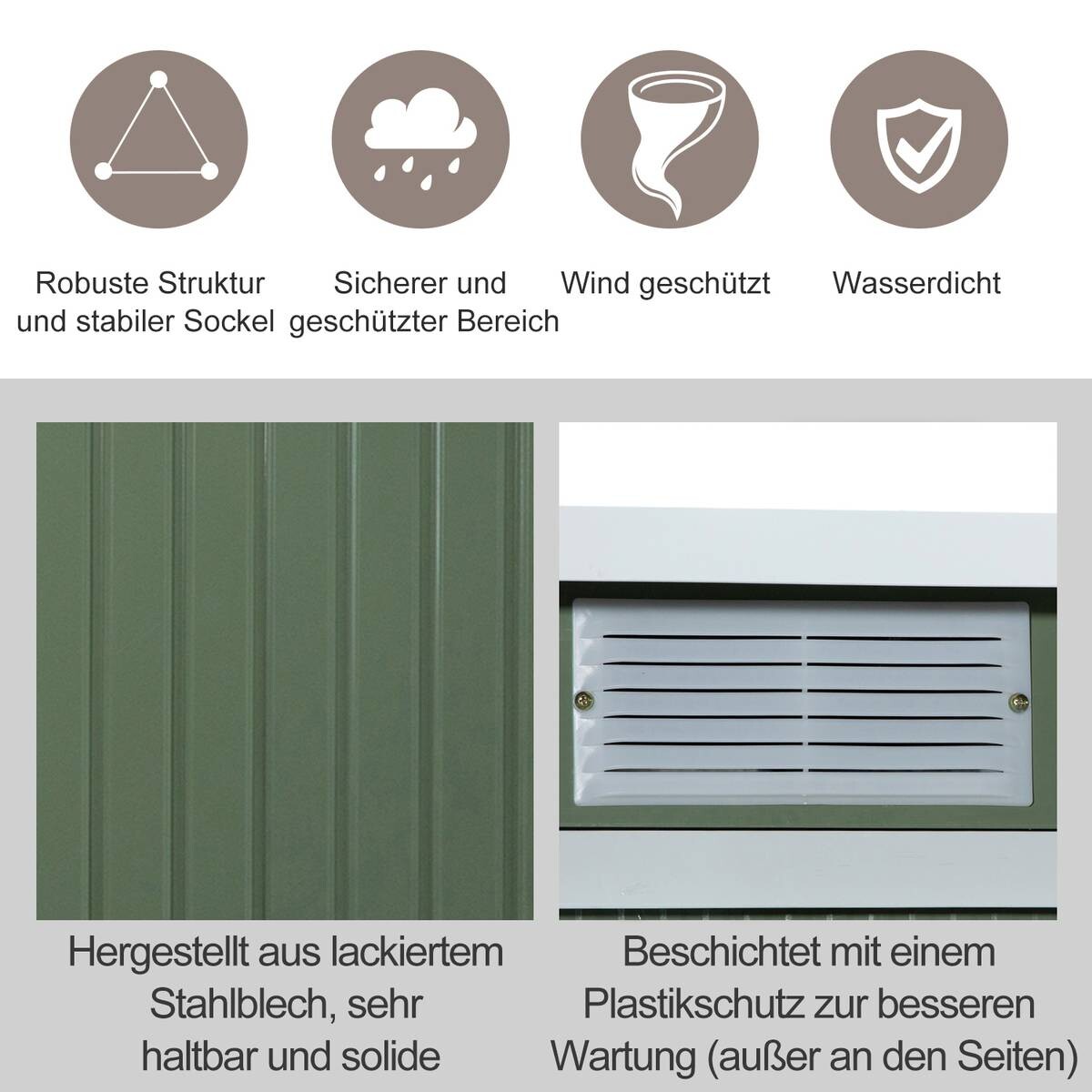 Outsunny Gartenschrank grün Stahl B/H/T: ca. 277x173x130 cm