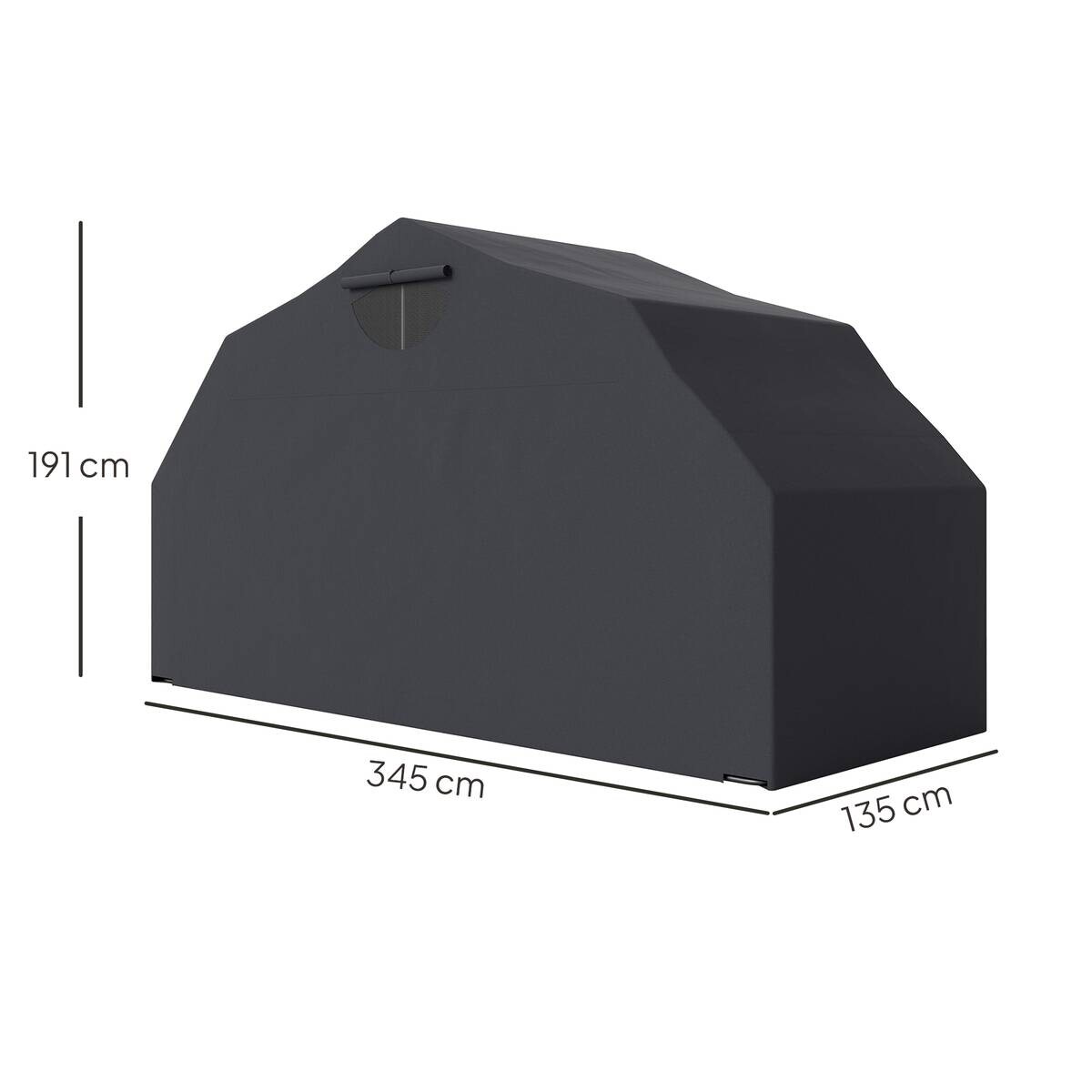 Outsunny Motorradgarage schwarz B/H/L: ca. 135x191x345 cm