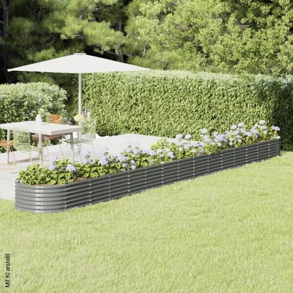 Hochbeet grau Stahl B/H/L: ca. 620x36x620 cm