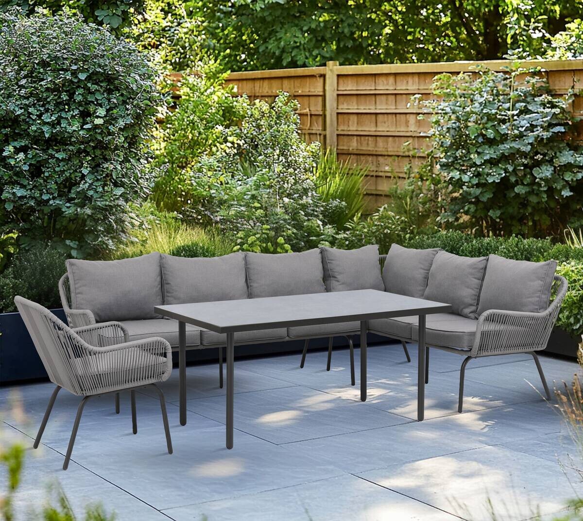 POCOline Gartensitzgruppe Milos dunkelgrau Stahl