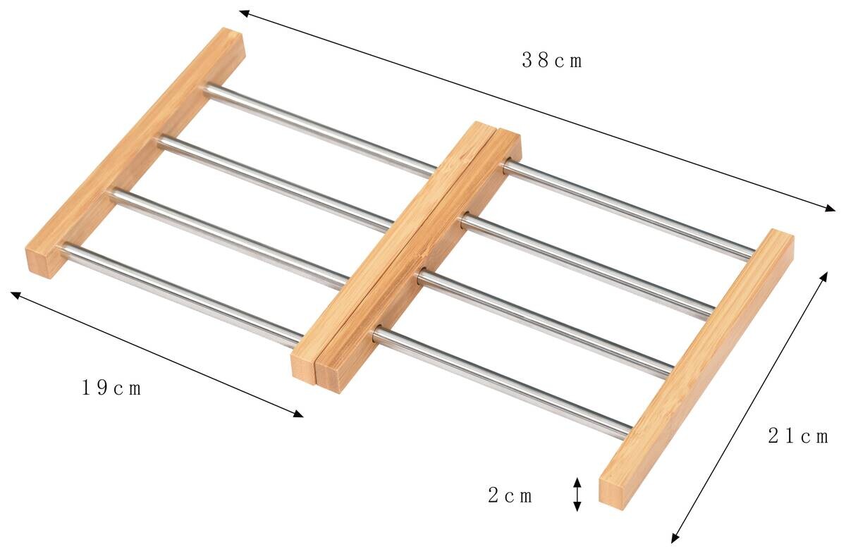 POCOline Haushaltshelfer natur Bambus B/H/L: ca. 21x2x22 cm