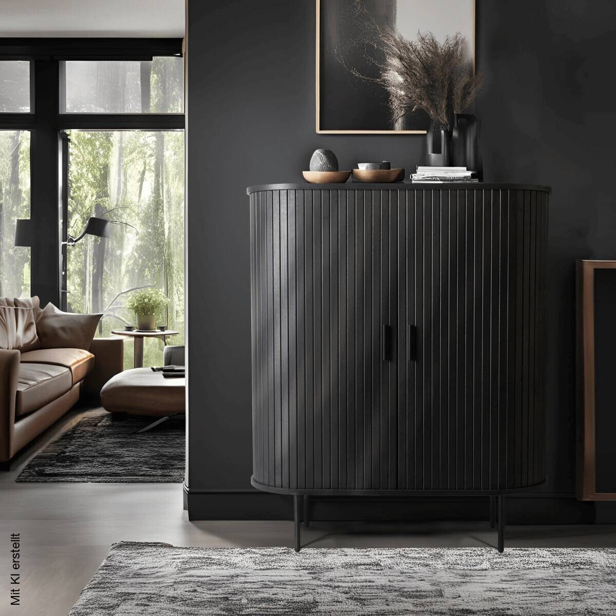 Kommode SELVA schwarz B/H/T: ca. 100x118x40 cm