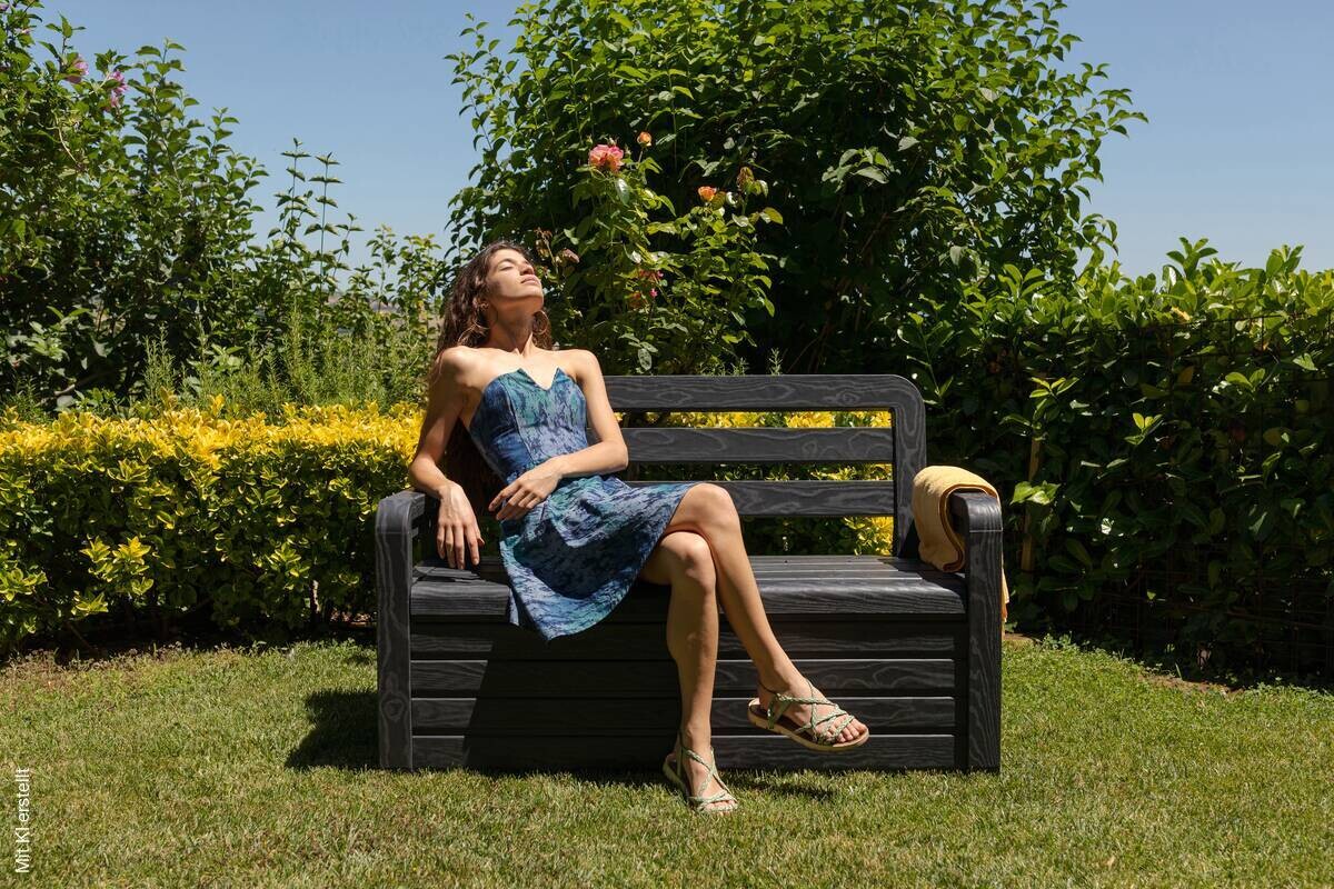 Toomax Gartenbank Foreverspring schwarz Kunststoff B/H/L: ca. 58x89x133 cm