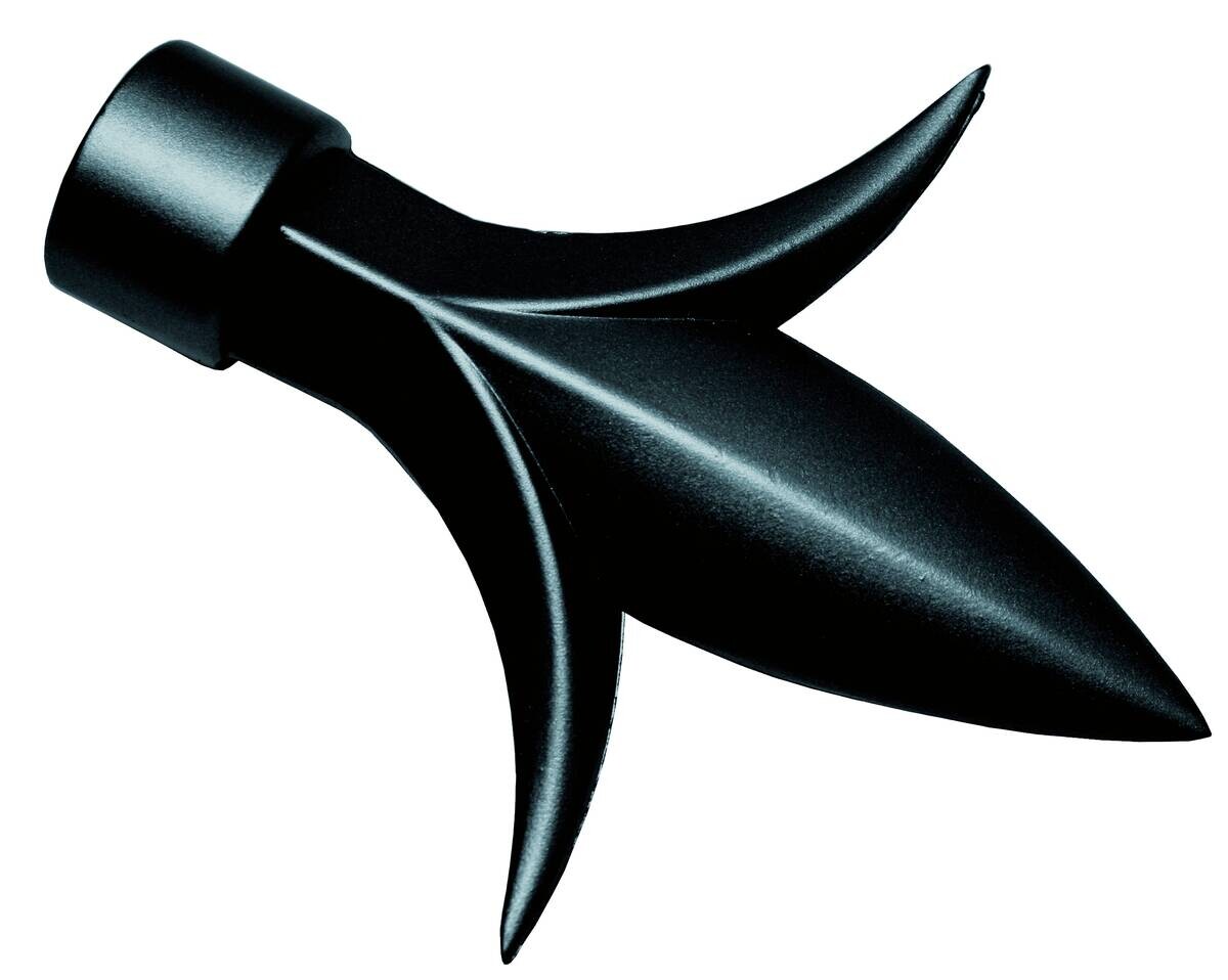 Boviva Endknopf Dekor schwarz Metall D: ca. 1,6 cm