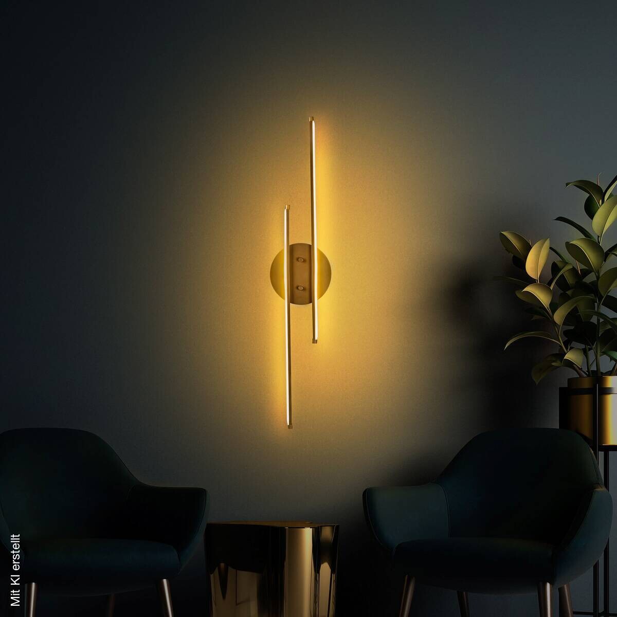 Opviq Wandleuchte gold Metall B/H/T/L: ca. 17x86x5x17 cm