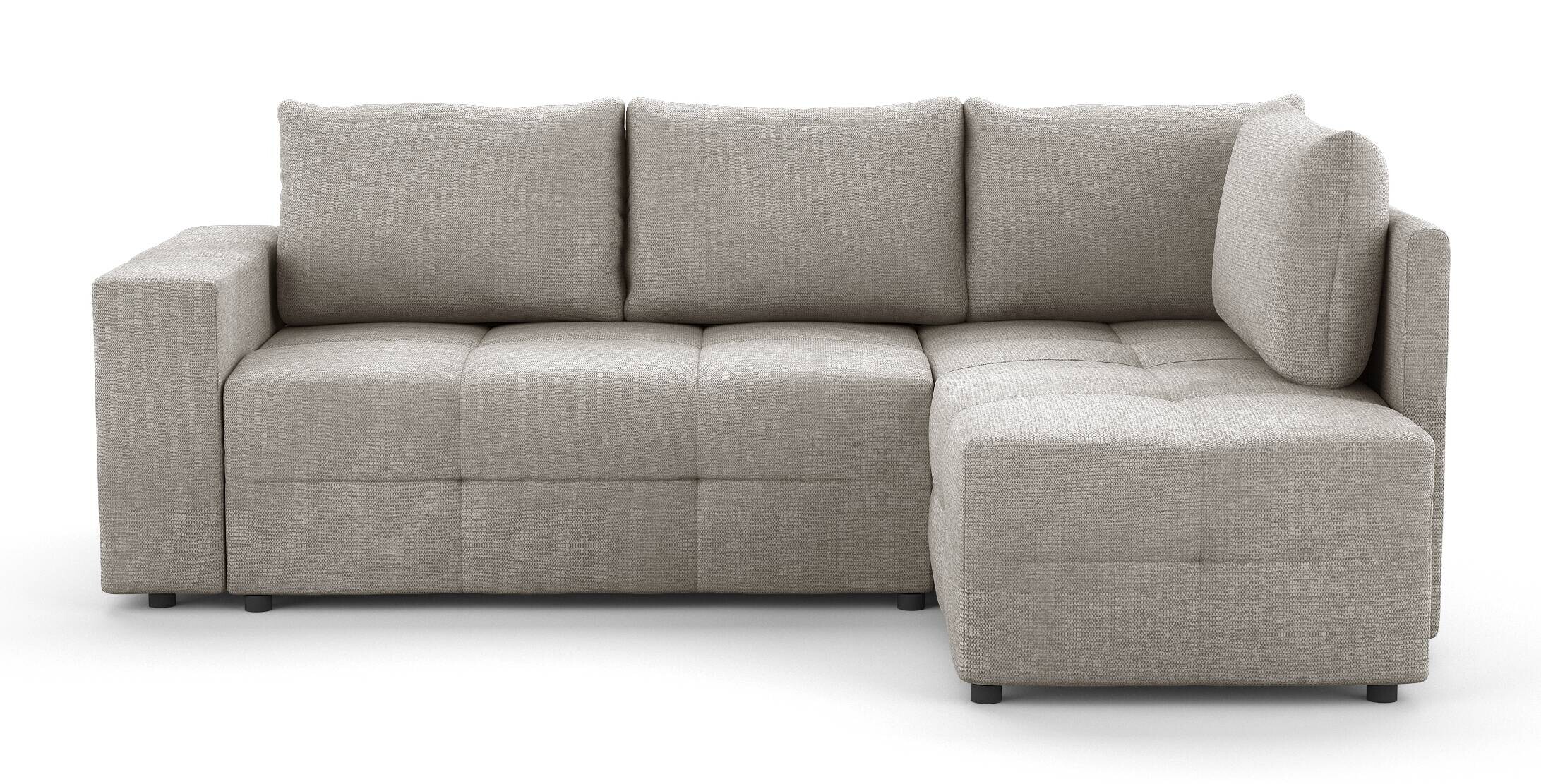 Ecksofa mit Bettfunktion und Bettkasten stone Flachgewebe B/T: ca. 238x167 cm