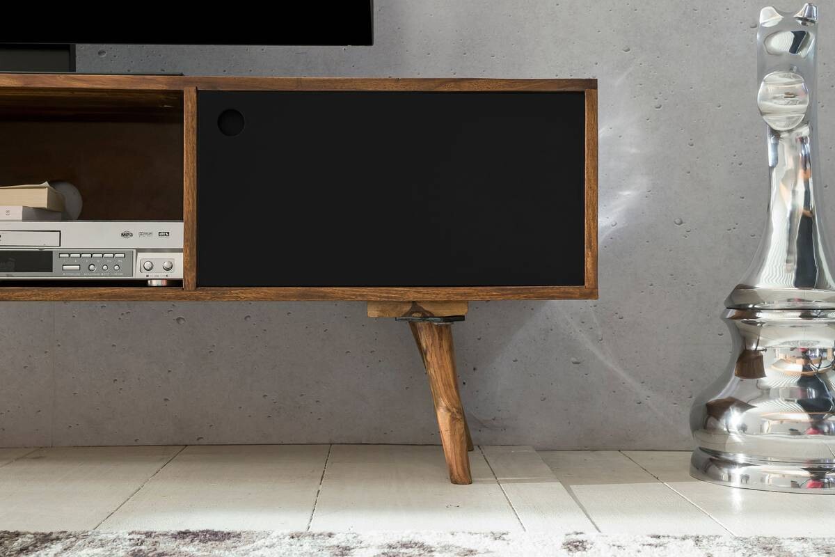 Lowboard natur schwarz B/H/T: ca. 140x45x35 cm