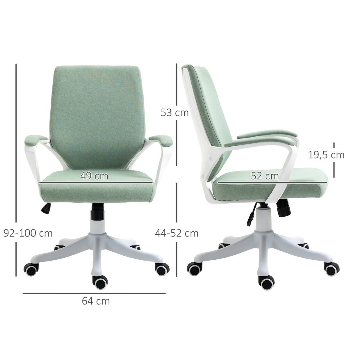 Drehstuhl 921-536GN grün weiß