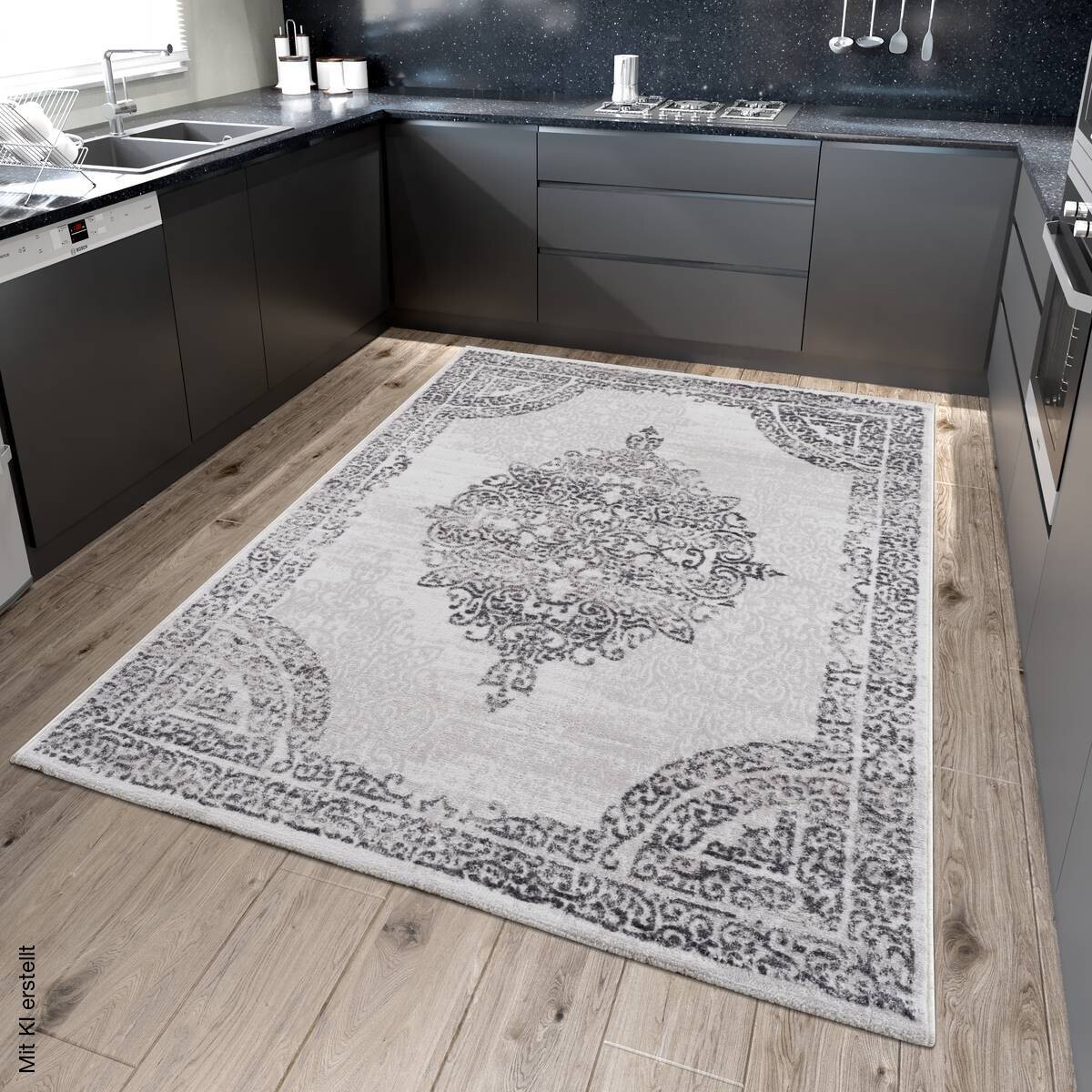 Sanat Teppich Evra hellgrau B/L: ca. 120x160 cm