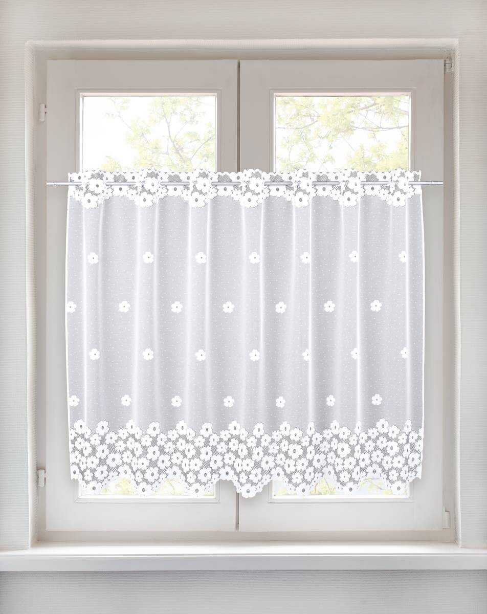 creative lifestyle Scheibengardine Delia weiß B/L: ca. 145x100 cm