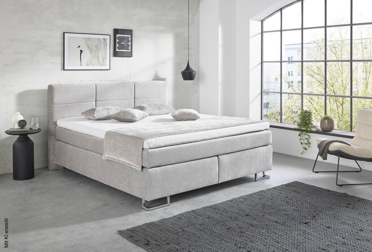 Boxspringbett Nairobi hellgrau Liegefläche B/L: ca. 180x200 cm
