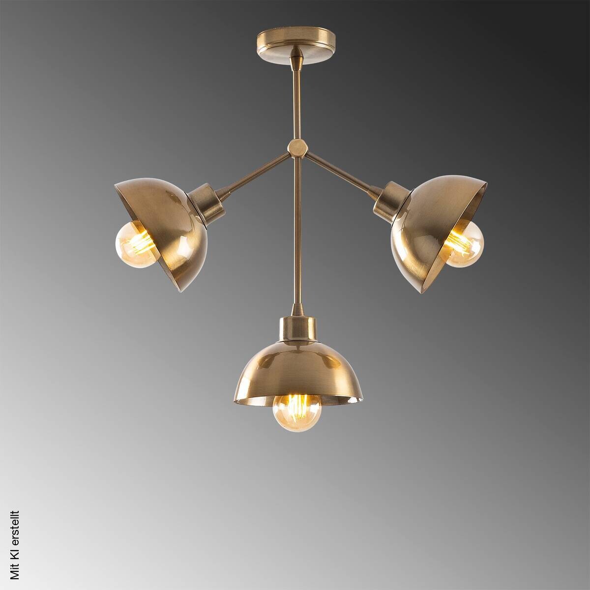 Opviq Pendelleuchte messing B/H/T: ca. 46x47x15 cm E27 3 Brennstellen