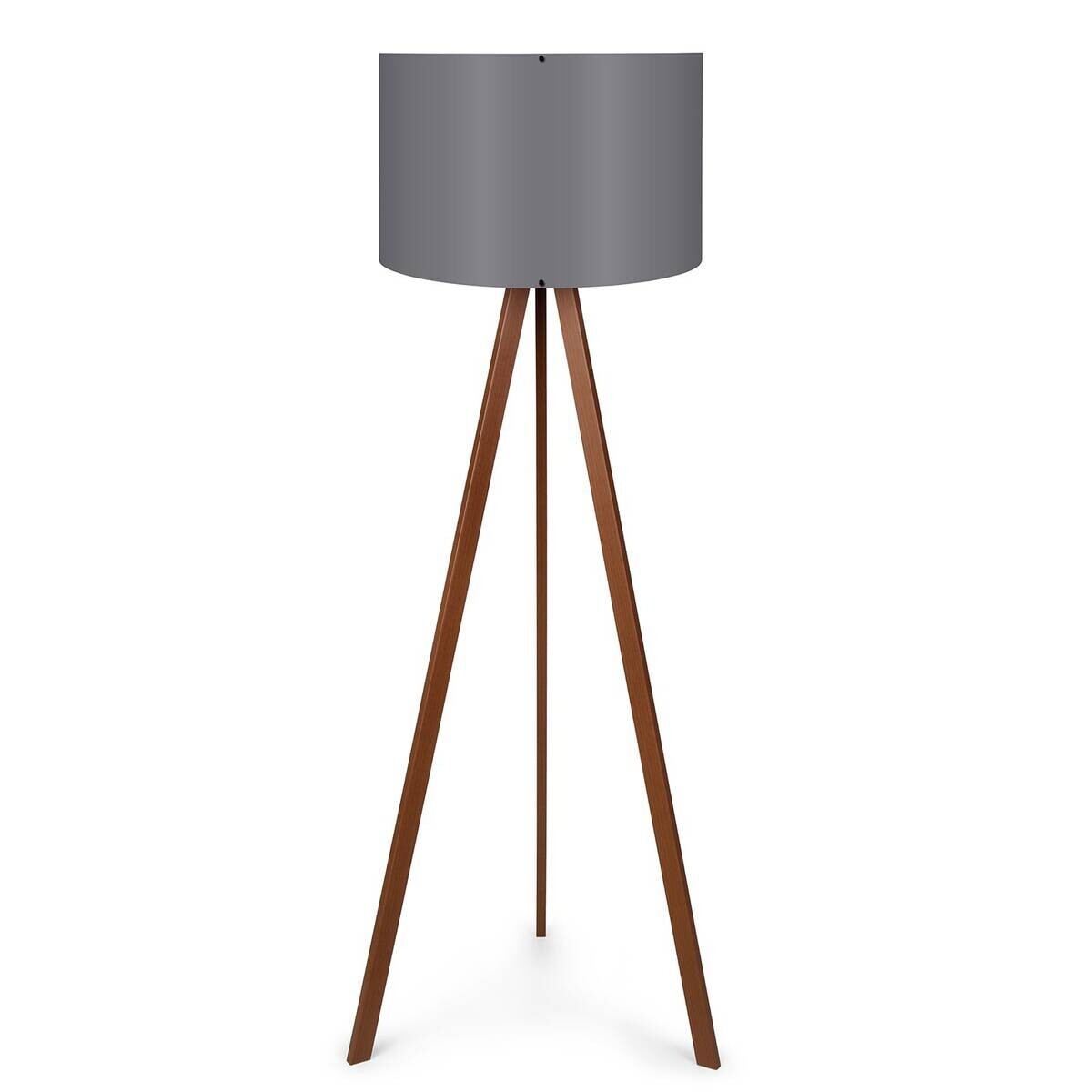 Stehleuchte braun grau MDF PVC B/H/L/D: ca. 38x140x38x38 cm E27 1 Brennstellen