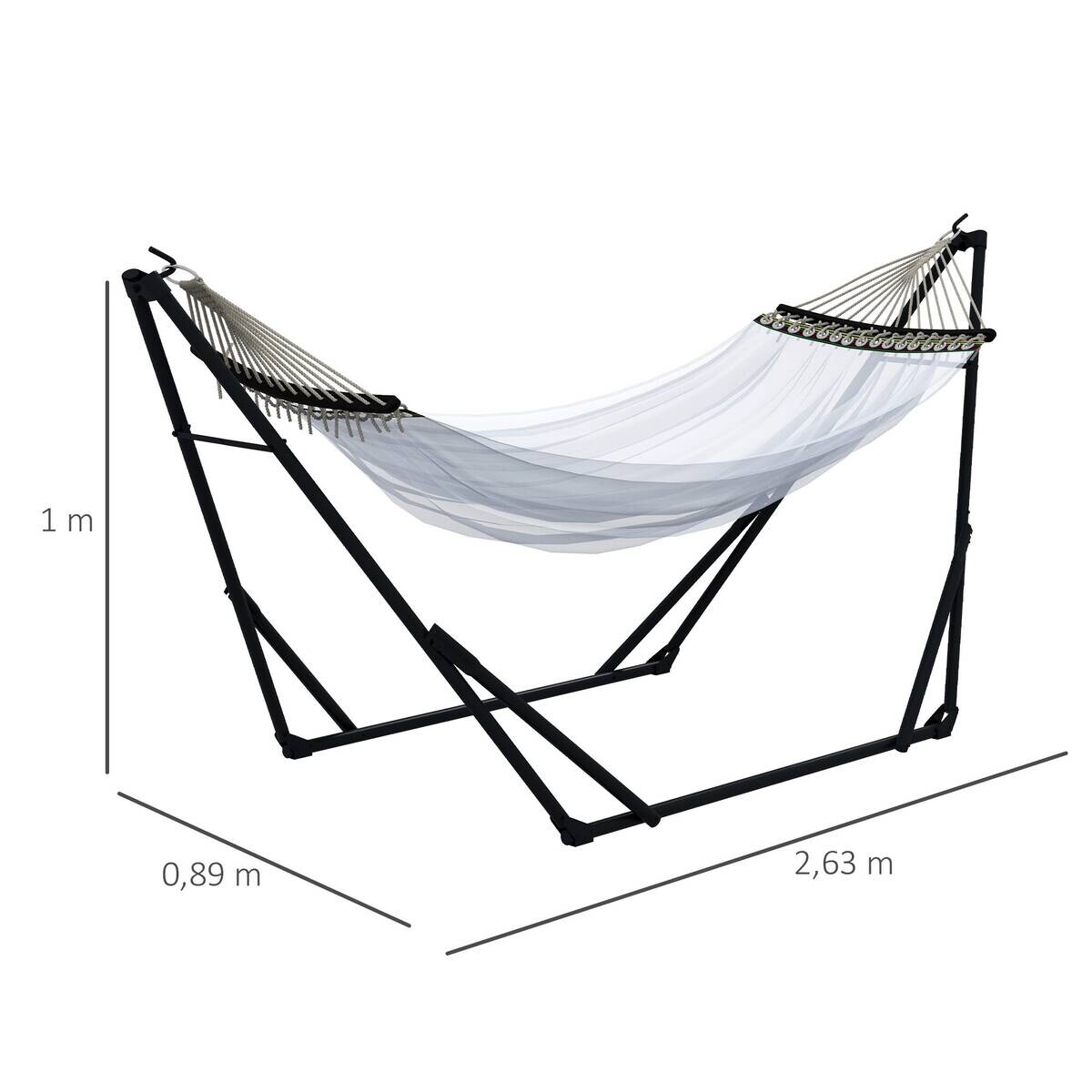 Outsunny Hängemattengestell weiß Nylon B/H/L: ca. 89x263x100 cm