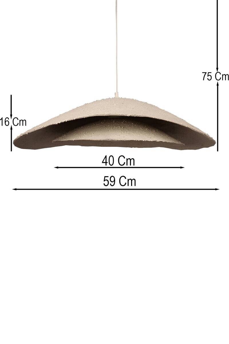 Pendelleuchte weiß creme Metall Beton B/H/L/D: ca. 59x75x59x59 cm E27 1 Brennstellen