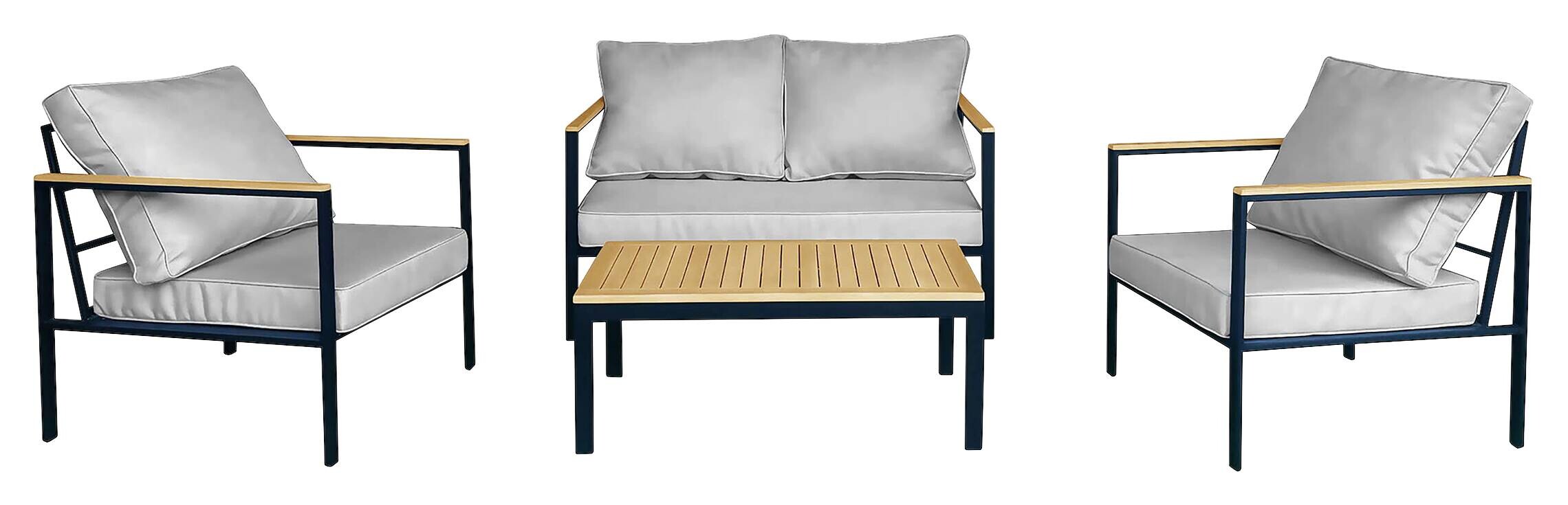 POCOline Gartensitzgruppe Mykonos anthrazit Stahl