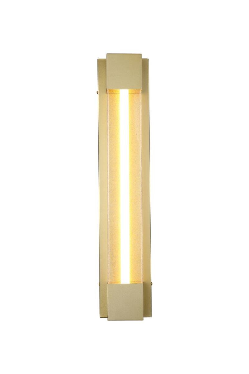 LED-Außenwandleuchte klar gold B/H/T/L: ca. 12x60x8,5x8,5 cm