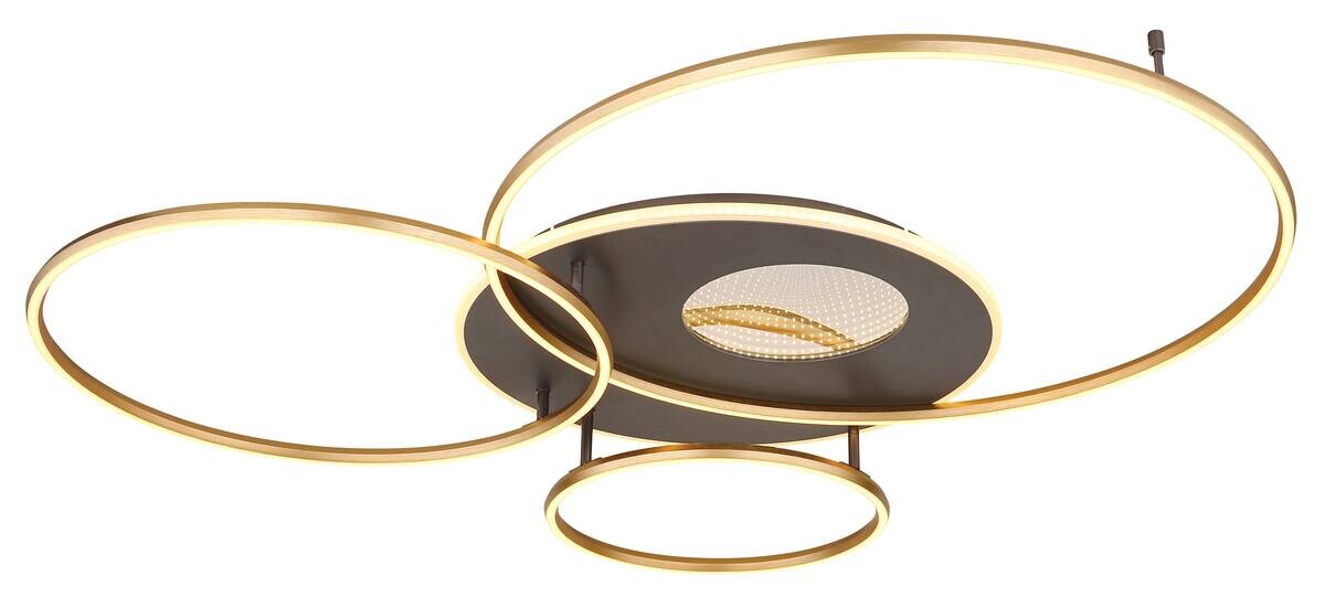 Deckenleuchte Invertina gold Alu Kunststoff Acryl B/H/L: ca. 105,3x13x126,4 cm 1 Brennstellen