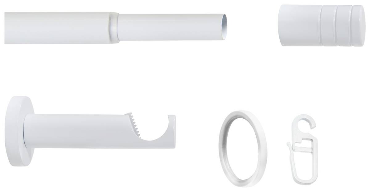 Gardinenstange weiß Aluminium ausziehbar von ca. 160 bis 280 cm 1.0 Läufe