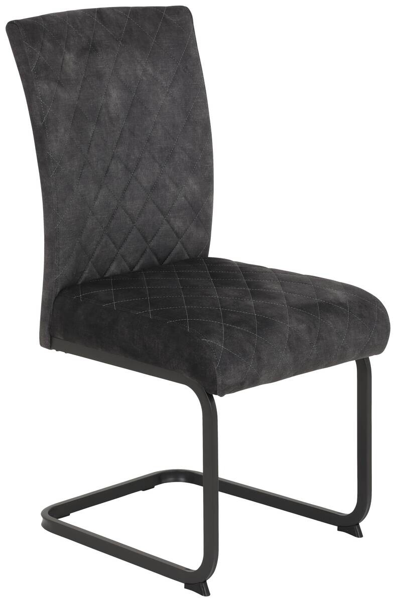 Schwingstuhl Rachel I, 4er-Set anthrazit Microfaser B/H/T: ca. 46x96x60 cm