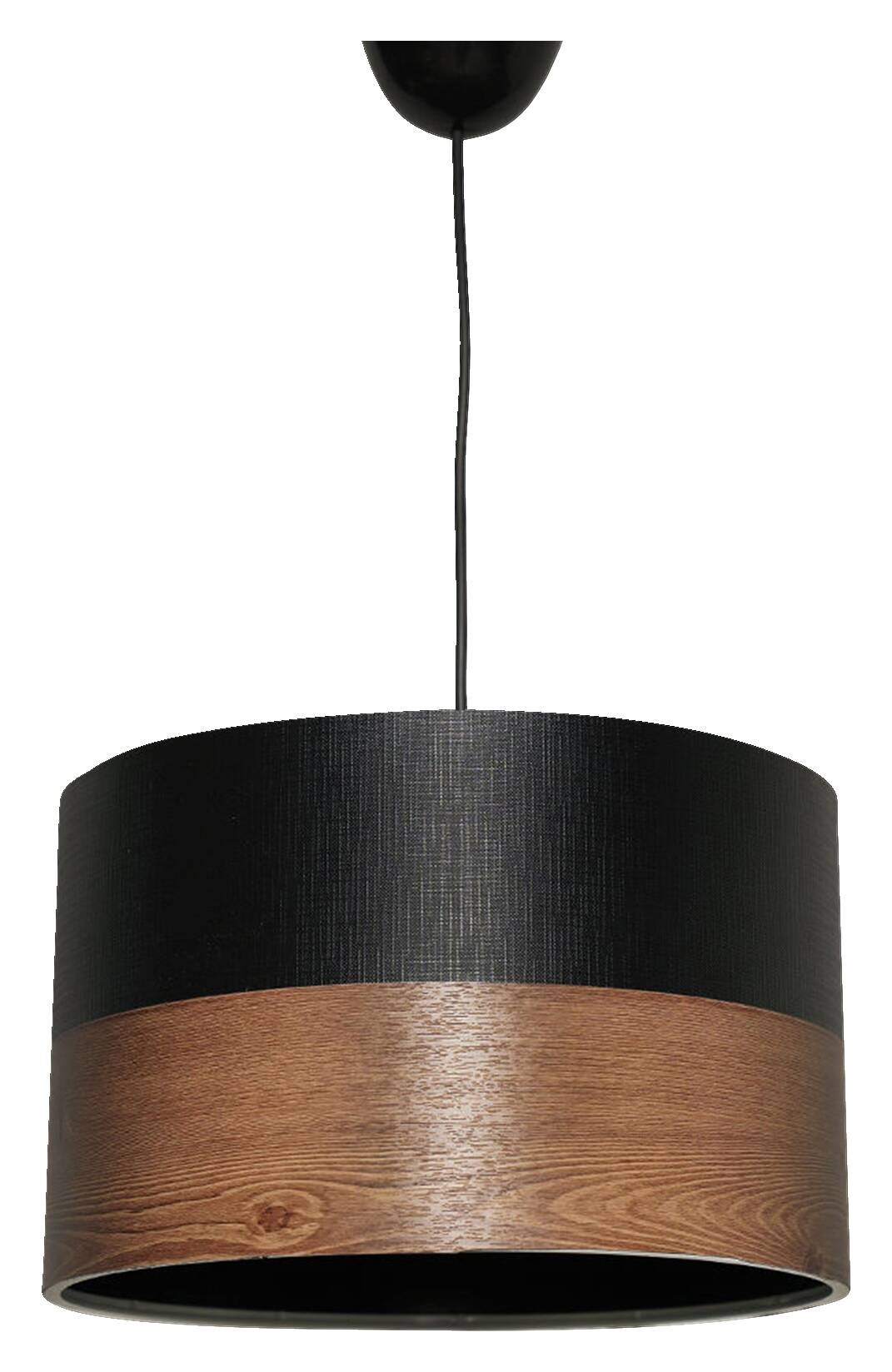 Opviq Pendelleuchte braun schwarz Kunststoff Stoff B/H/T/L: ca. 30x65x30x30 cm E27 1 Brennstellen