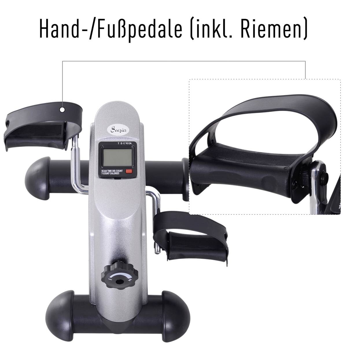 HOMCOM Pedaltrainer silber Metall B/H/T: ca. 39x31x40 cm