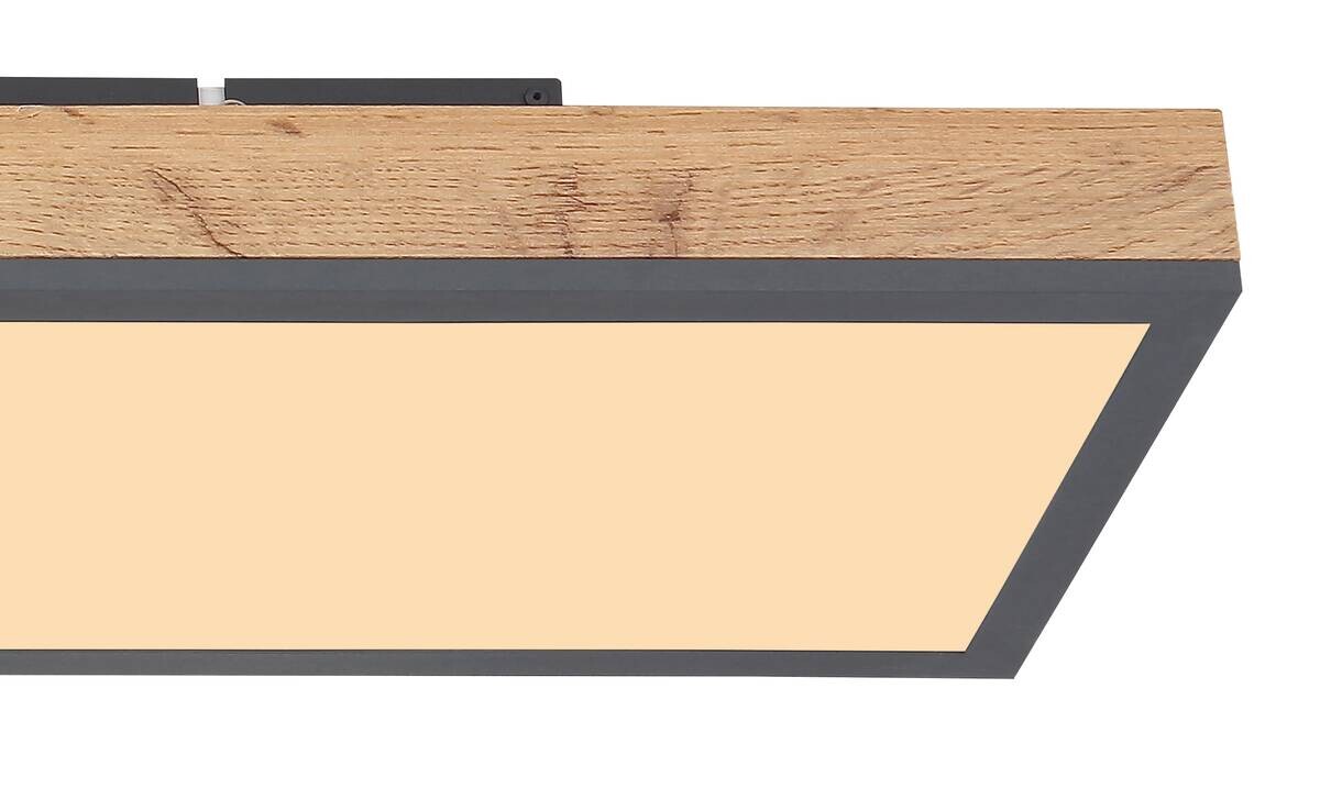 LED-Deckenleuchte Doro Holzoptik Graphit Kunststoff Metall Holz B/H/L: ca. 20x6,5x80 cm