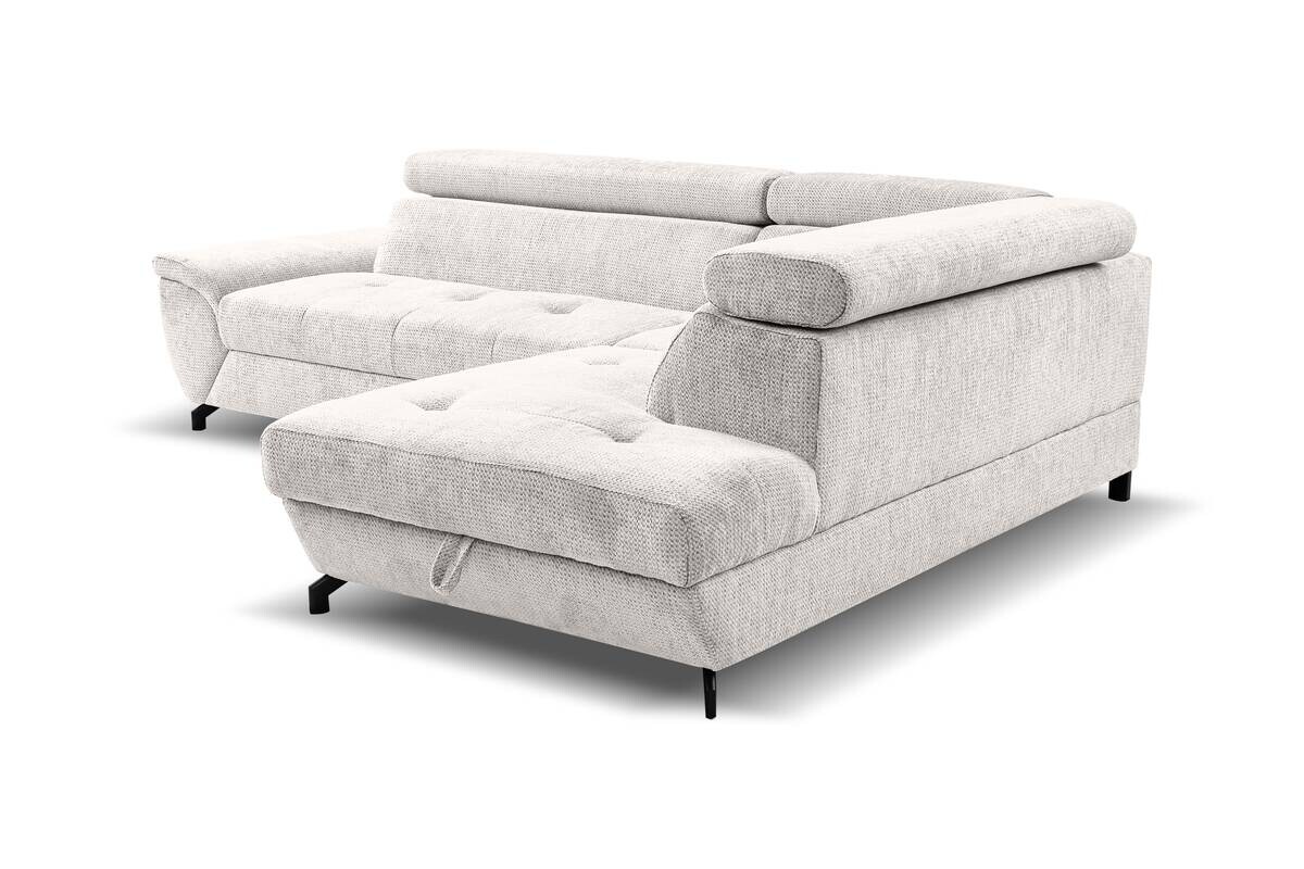 Ecksofa mit Bettfunktion und Bettkasten natur Microfaser B/H/T: ca. 263x77x210 cm