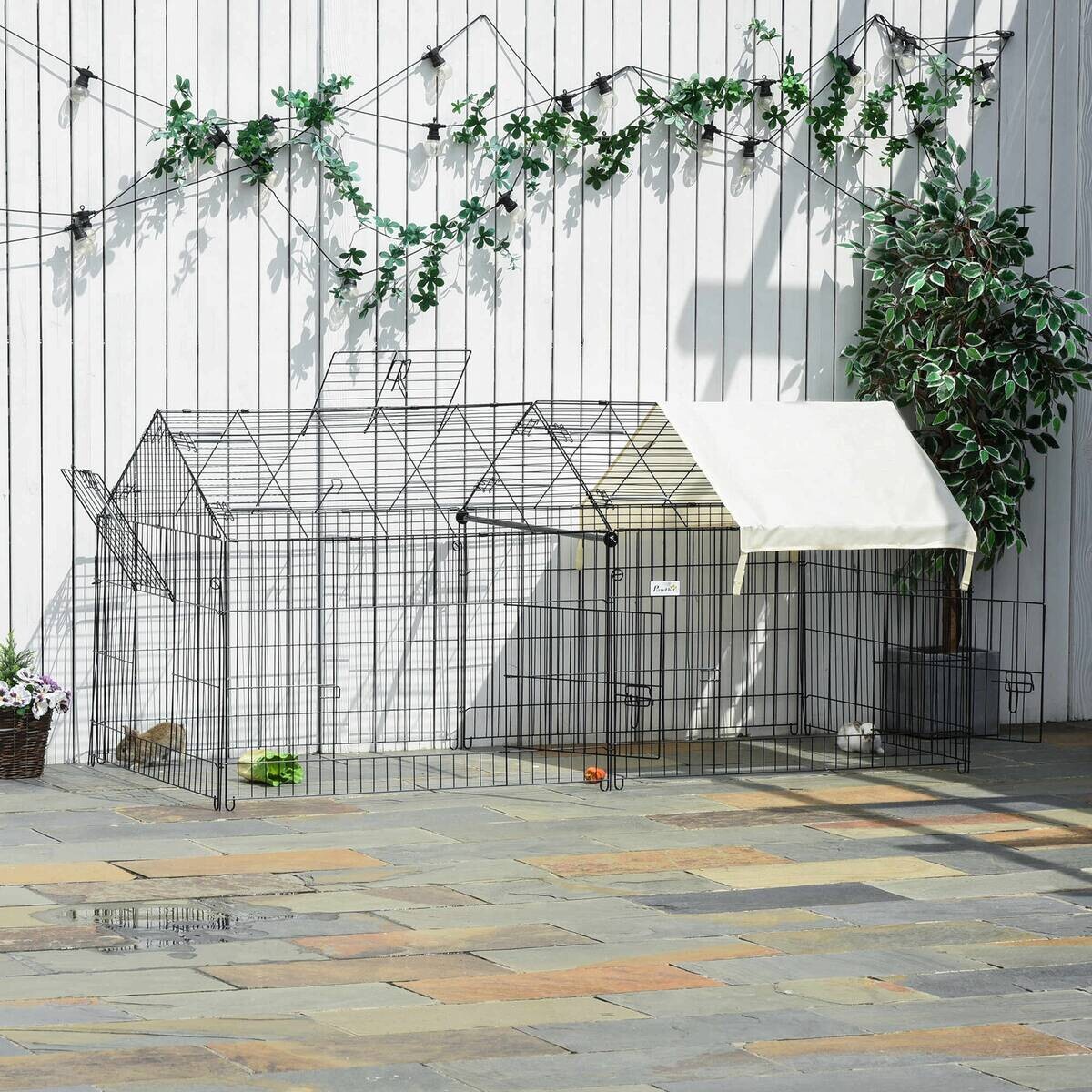 PawHut Gehege schwarz Edelstahl B/H/L: ca. 103x220x103 cm