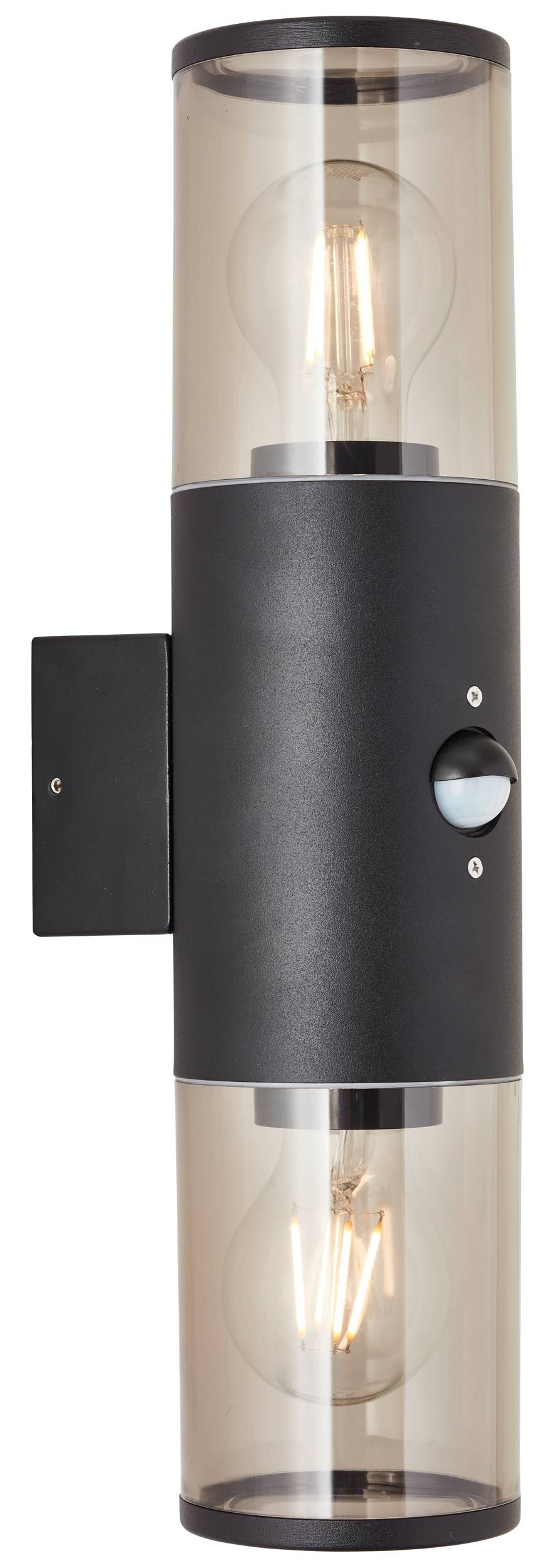 Brilliant Wandleuchte Sergioro 96474/63 schwarz Aluminium Kunststoff B/H/T: ca. 9x33,2x12,5 cm E27 2 Brennstellen