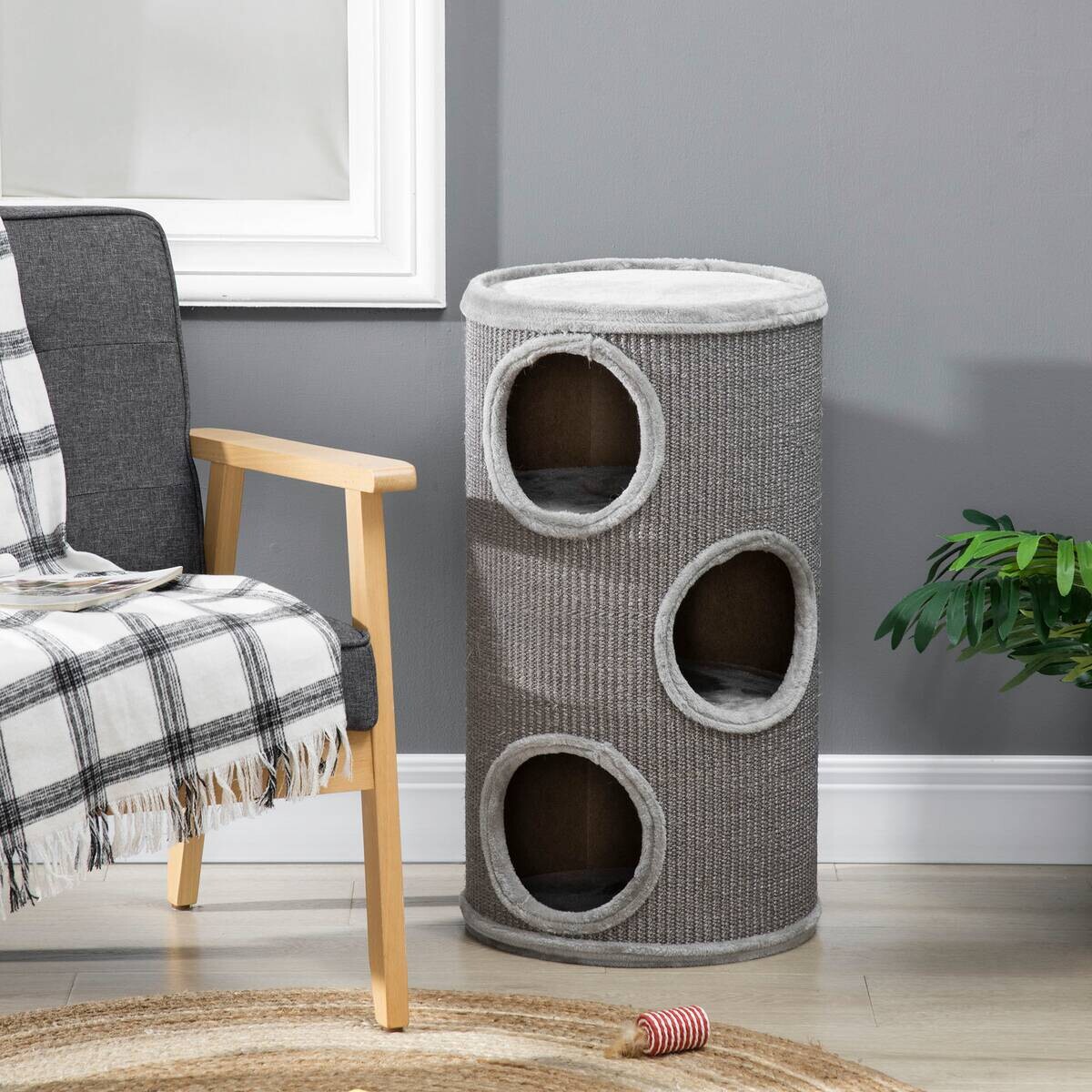 PawHut Tier-Zubehör hellgrau Edelstahl B/H/L: ca. 38x38x70 cm